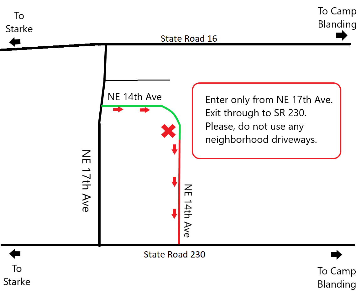 Map of the local area decpicting the proposed route.